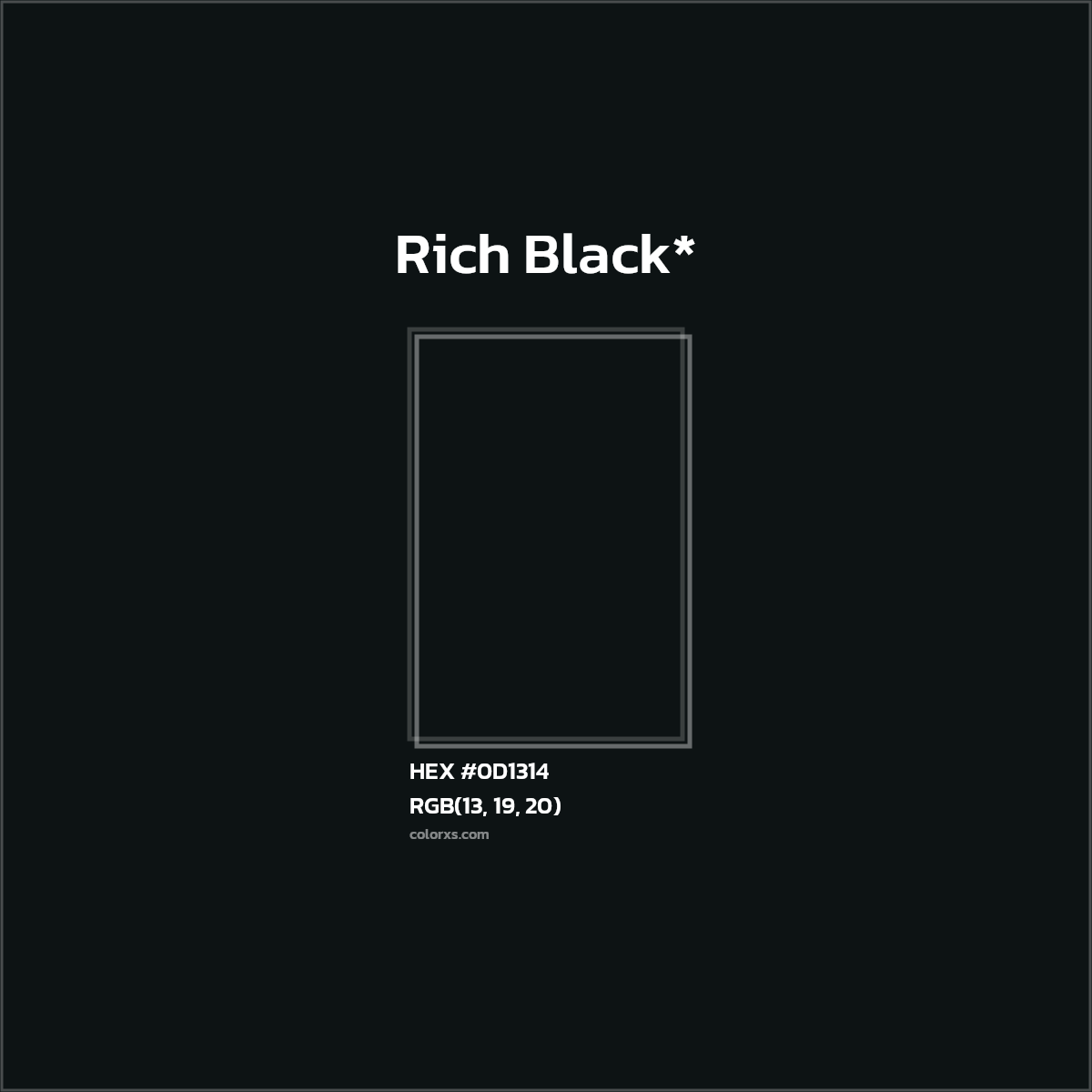 HEX #0D1314 Color Name, Color Code, Palettes, Similar Paints, Images