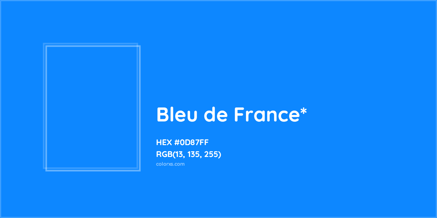 HEX #0D87FF Color Name, Color Code, Palettes, Similar Paints, Images