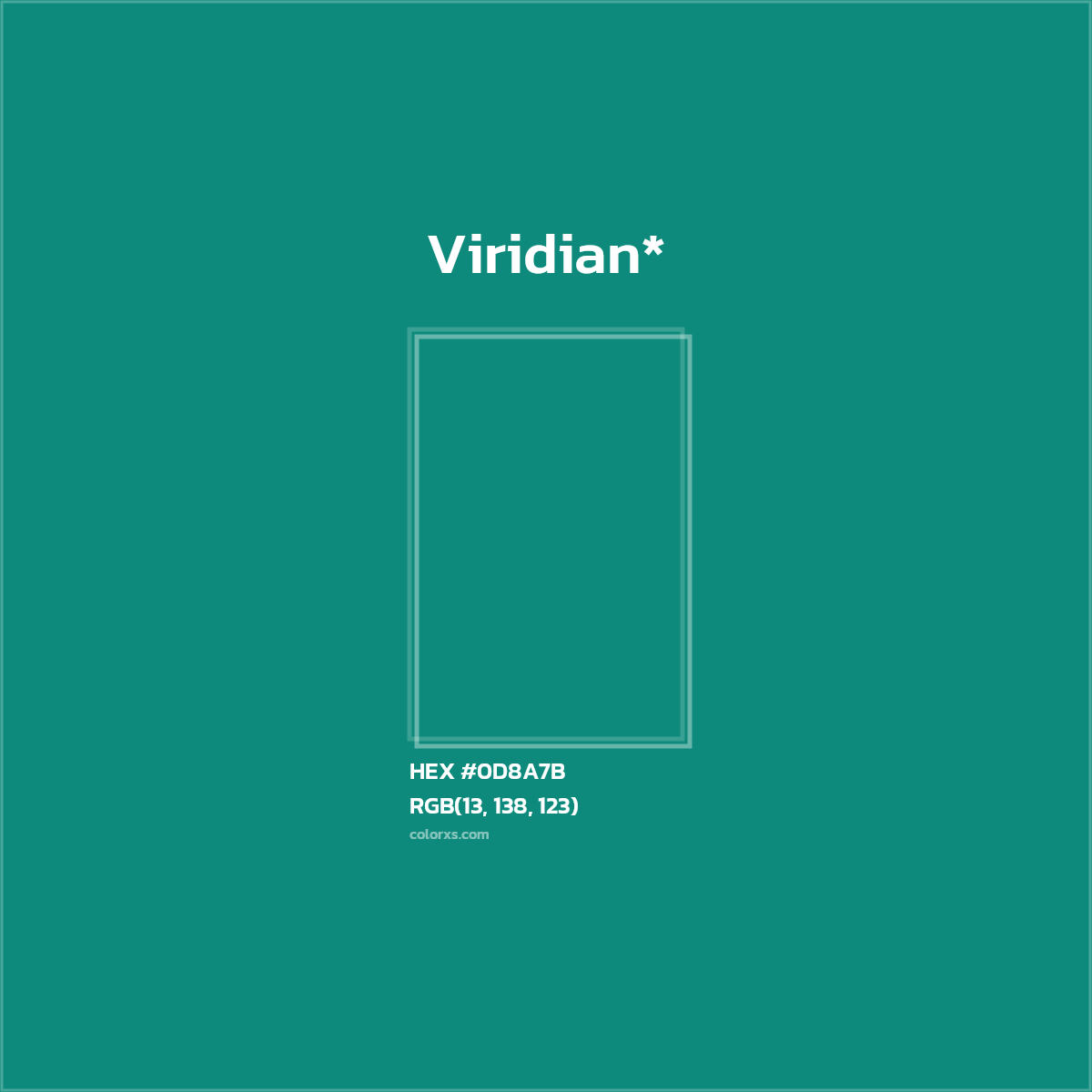 HEX #0D8A7B Color Name, Color Code, Palettes, Similar Paints, Images