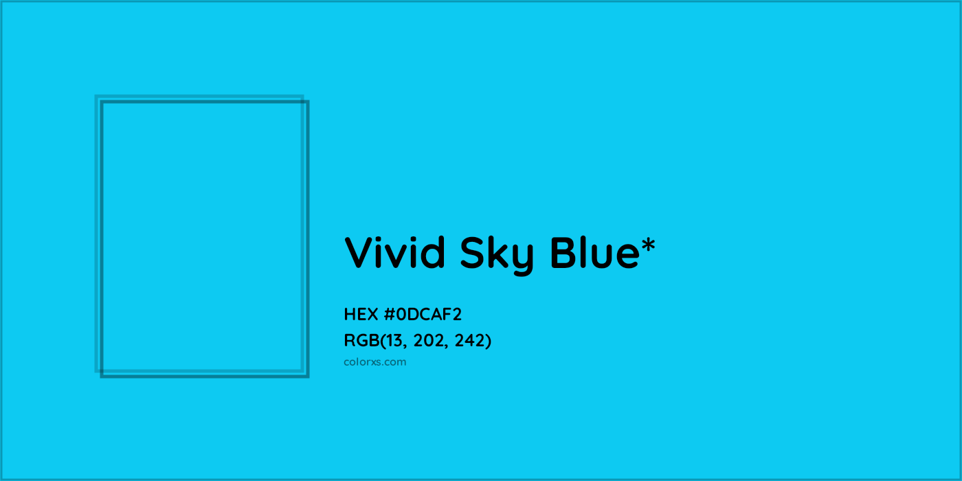 HEX #0DCAF2 Color Name, Color Code, Palettes, Similar Paints, Images