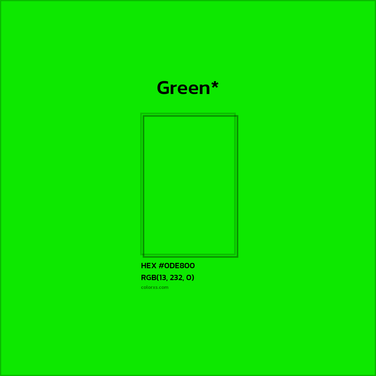 HEX #0DE800 Color Name, Color Code, Palettes, Similar Paints, Images