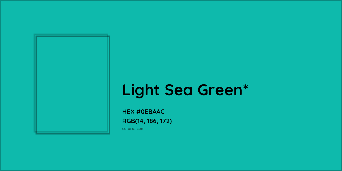HEX #0EBAAC Color Name, Color Code, Palettes, Similar Paints, Images