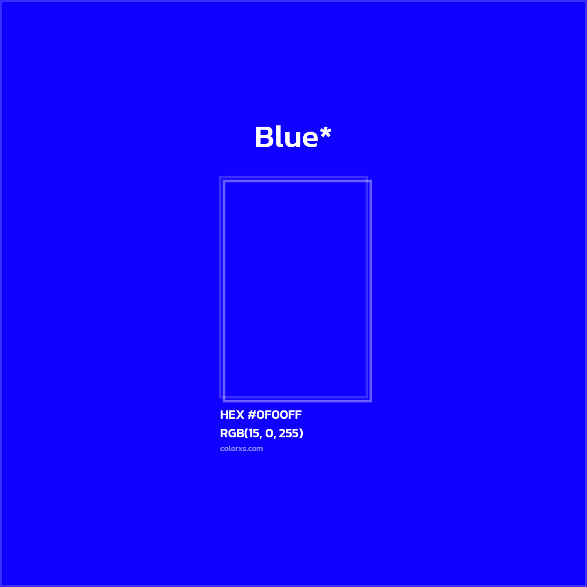 HEX #0F00FF Color Name, Color Code, Palettes, Similar Paints, Images