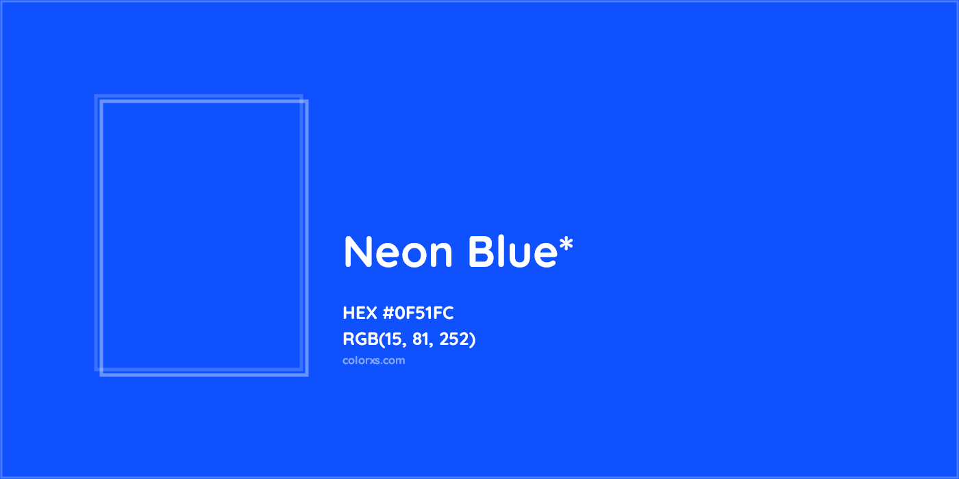 HEX #0F51FC Color Name, Color Code, Palettes, Similar Paints, Images