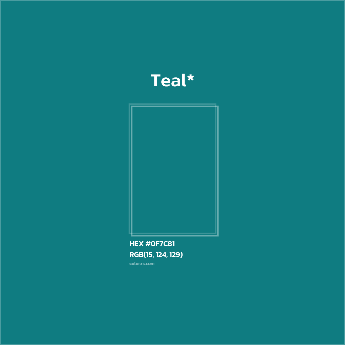HEX #0F7C81 Color Name, Color Code, Palettes, Similar Paints, Images