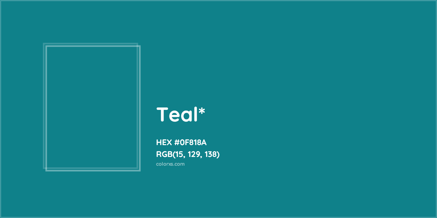 HEX #0F818A Color Name, Color Code, Palettes, Similar Paints, Images