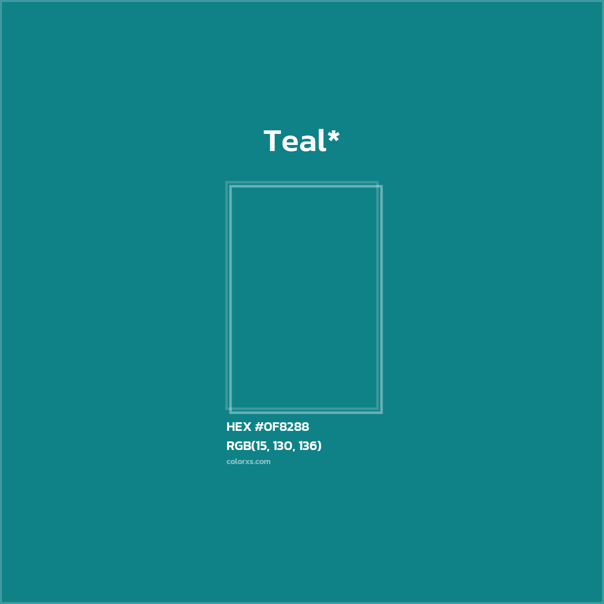HEX #0F8288 Color Name, Color Code, Palettes, Similar Paints, Images