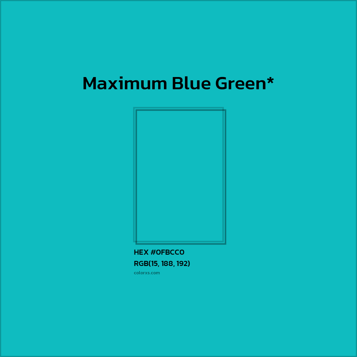 HEX #0FBCC0 Color Name, Color Code, Palettes, Similar Paints, Images