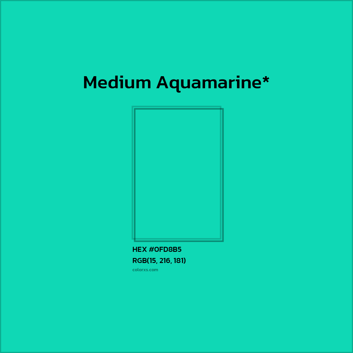 HEX #0FD8B5 Color Name, Color Code, Palettes, Similar Paints, Images