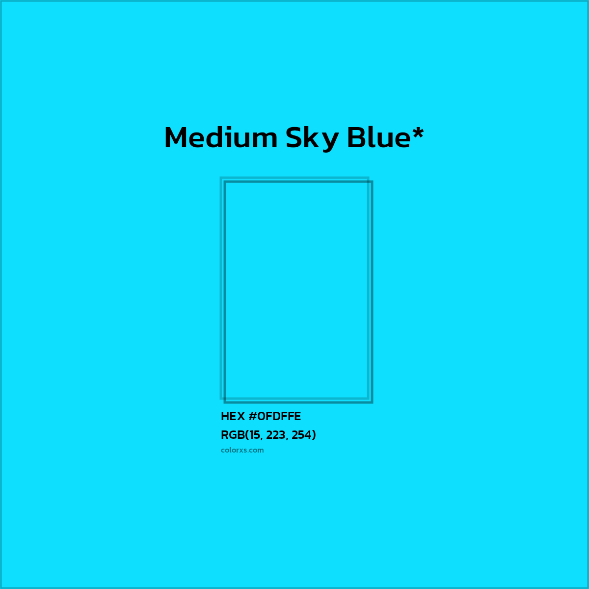 HEX #0FDFFE Color Name, Color Code, Palettes, Similar Paints, Images