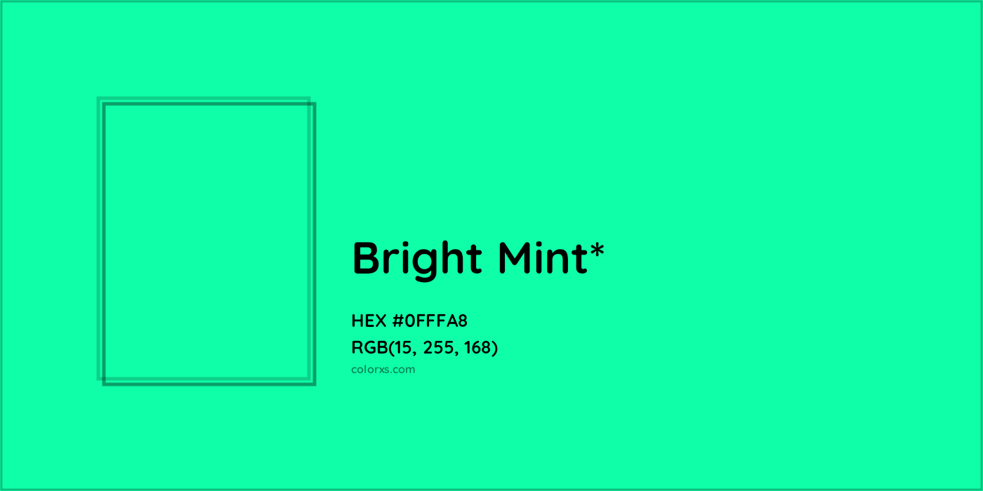 HEX #0FFFA8 Color Name, Color Code, Palettes, Similar Paints, Images