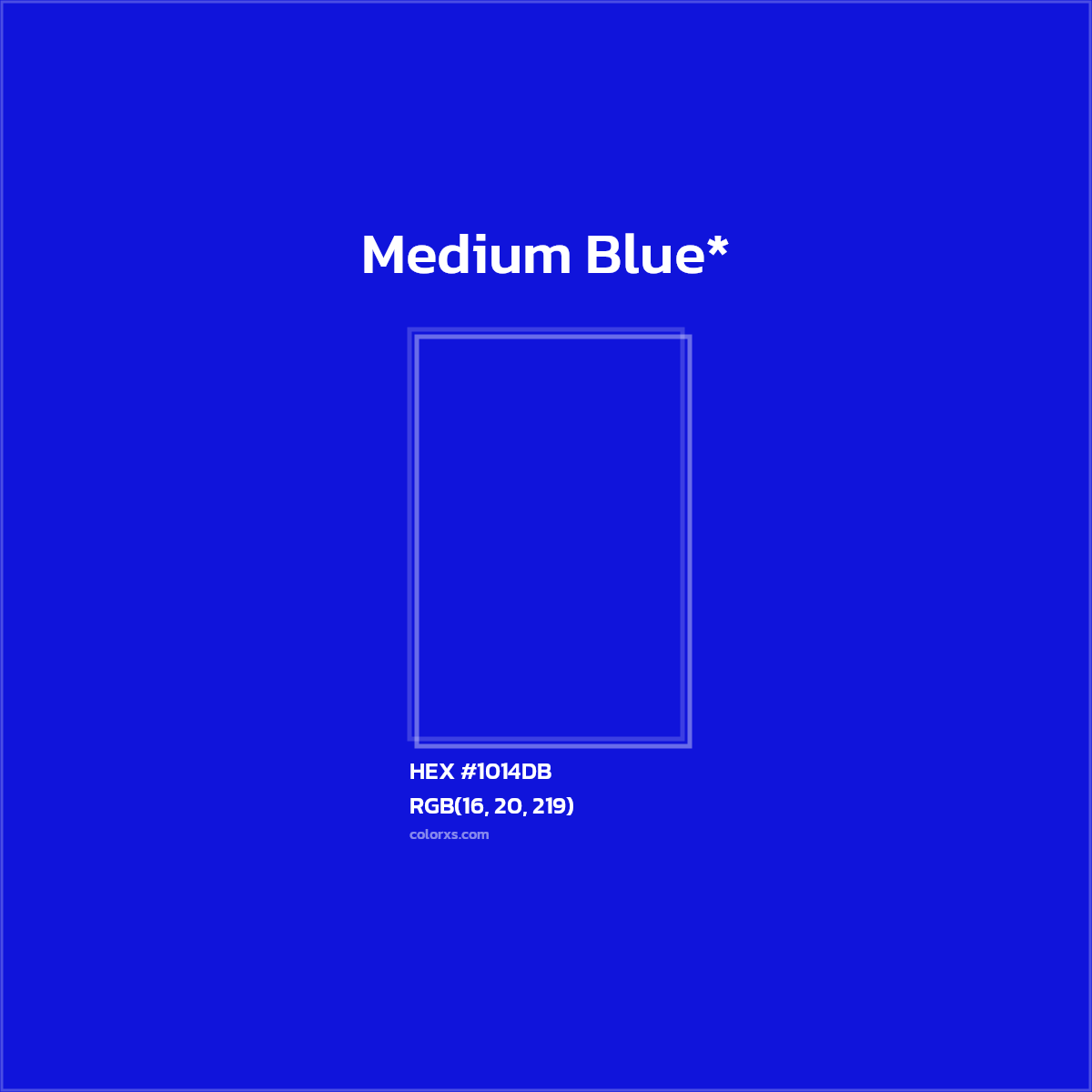 HEX #1014DB Color Name, Color Code, Palettes, Similar Paints, Images