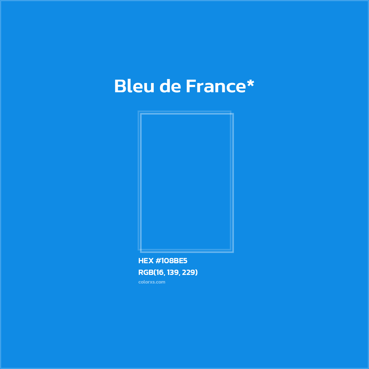 HEX #108BE5 Color Name, Color Code, Palettes, Similar Paints, Images