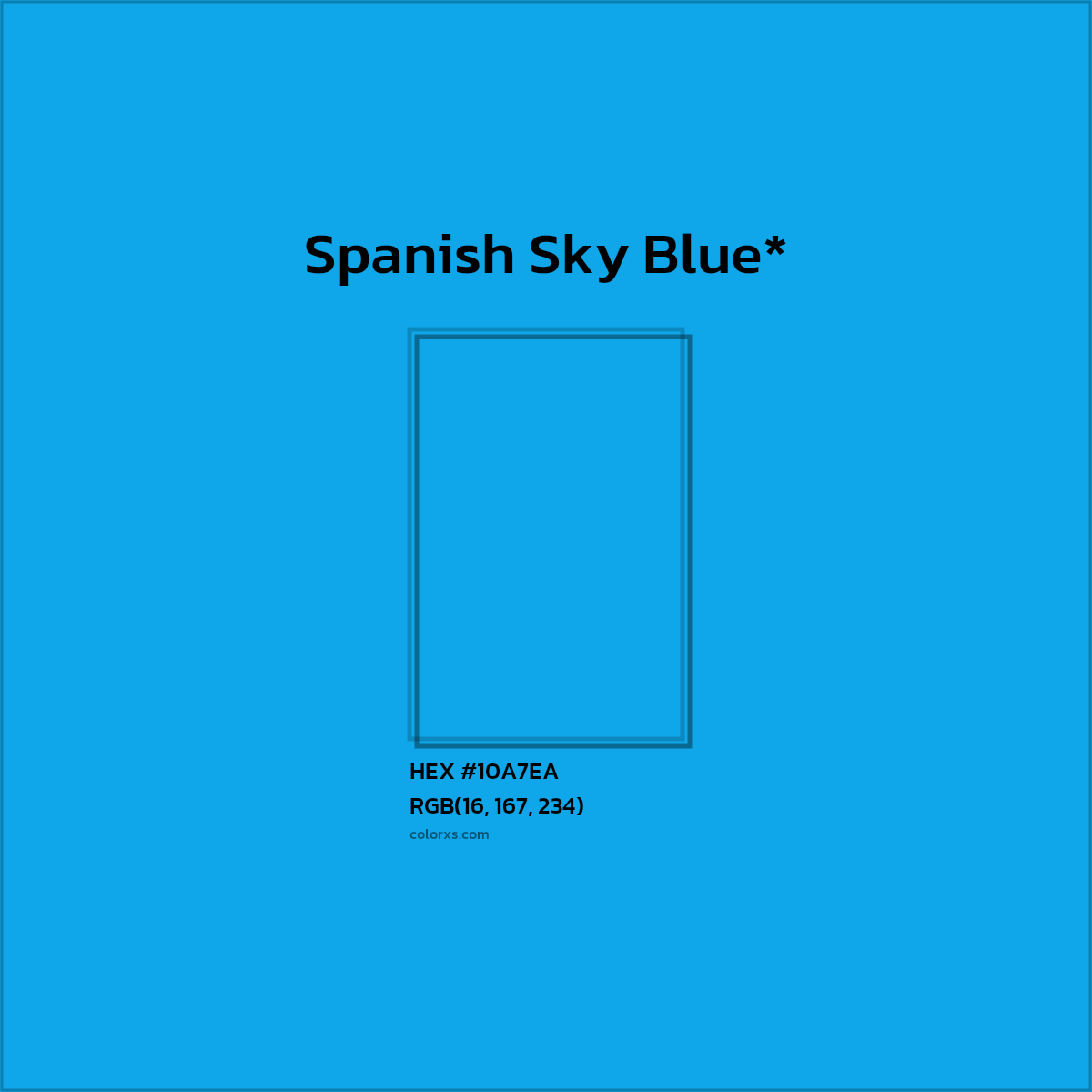 HEX #10A7EA Color Name, Color Code, Palettes, Similar Paints, Images
