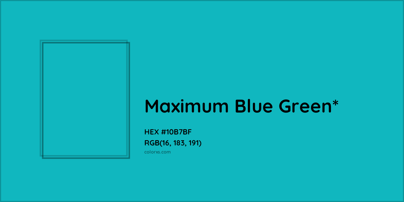 HEX #10B7BF Color Name, Color Code, Palettes, Similar Paints, Images