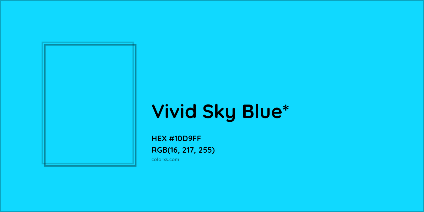 HEX #10D9FF Color Name, Color Code, Palettes, Similar Paints, Images