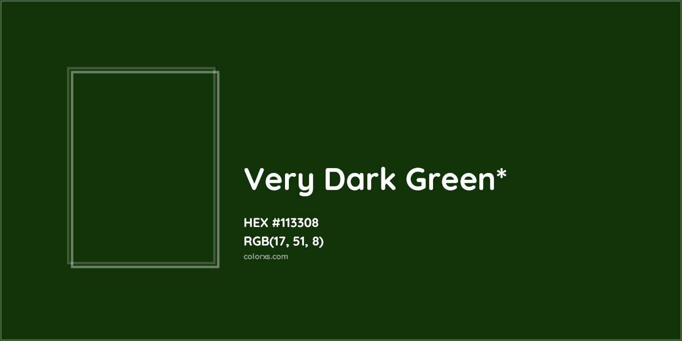 HEX #113308 Color Name, Color Code, Palettes, Similar Paints, Images
