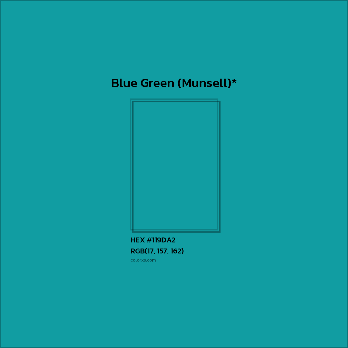 HEX #119DA2 Color Name, Color Code, Palettes, Similar Paints, Images