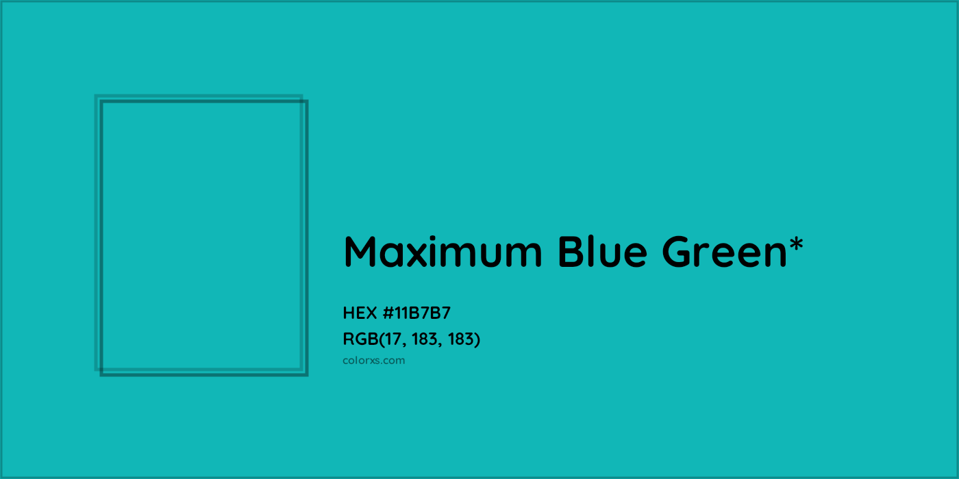 HEX #11B7B7 Color Name, Color Code, Palettes, Similar Paints, Images