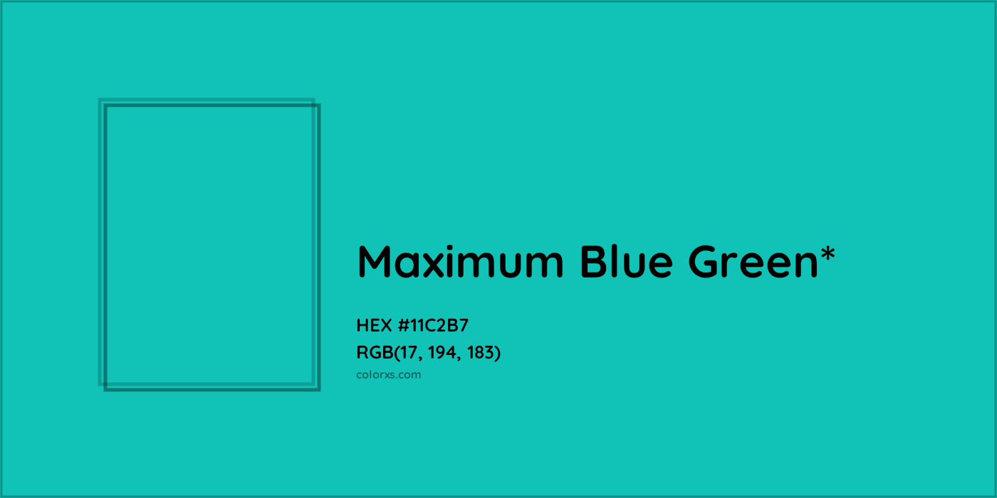 HEX #11C2B7 Color Name, Color Code, Palettes, Similar Paints, Images