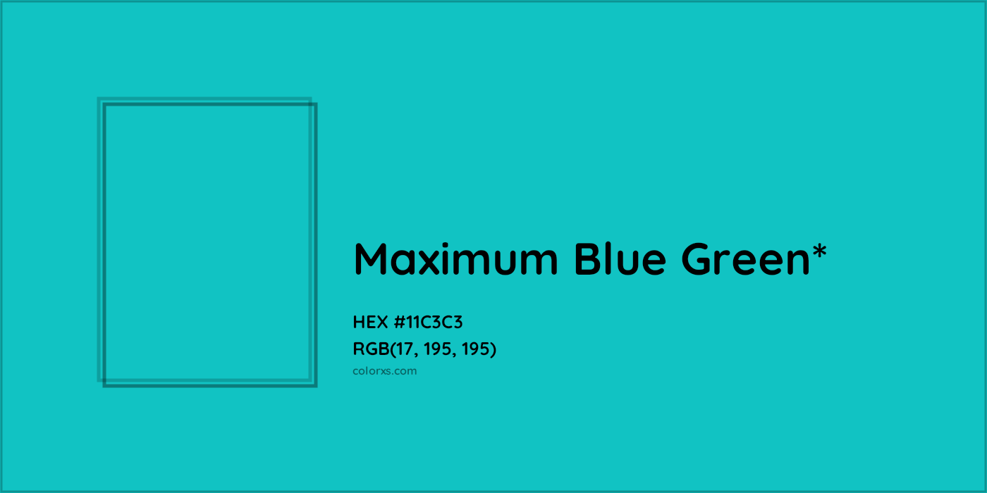 HEX #11C3C3 Color Name, Color Code, Palettes, Similar Paints, Images