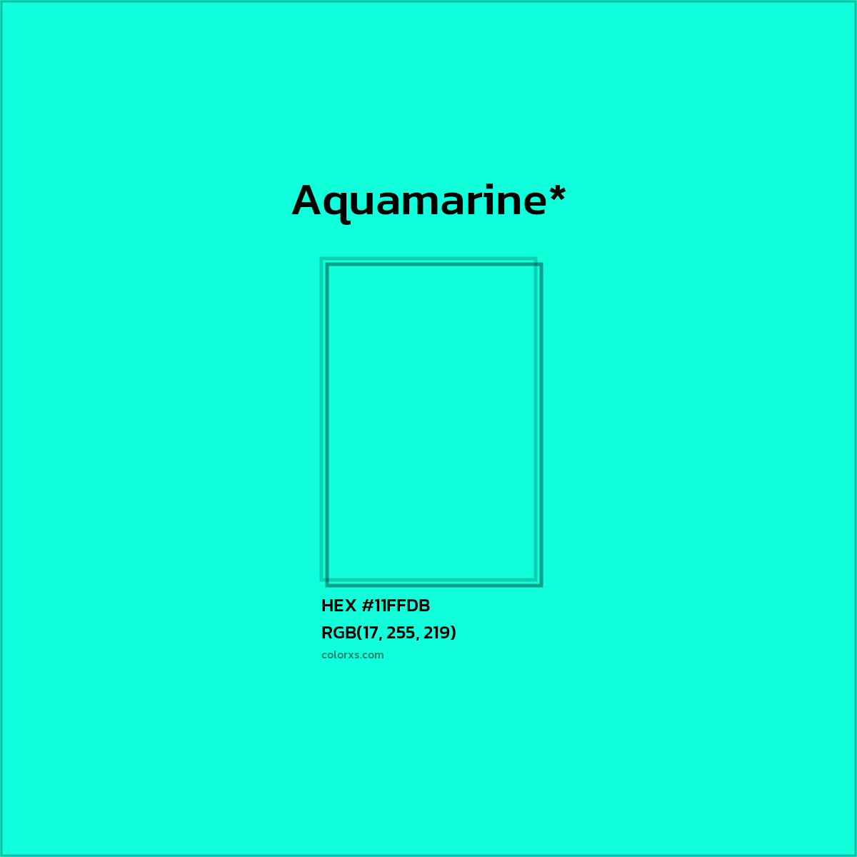 HEX #11FFDB Color Name, Color Code, Palettes, Similar Paints, Images