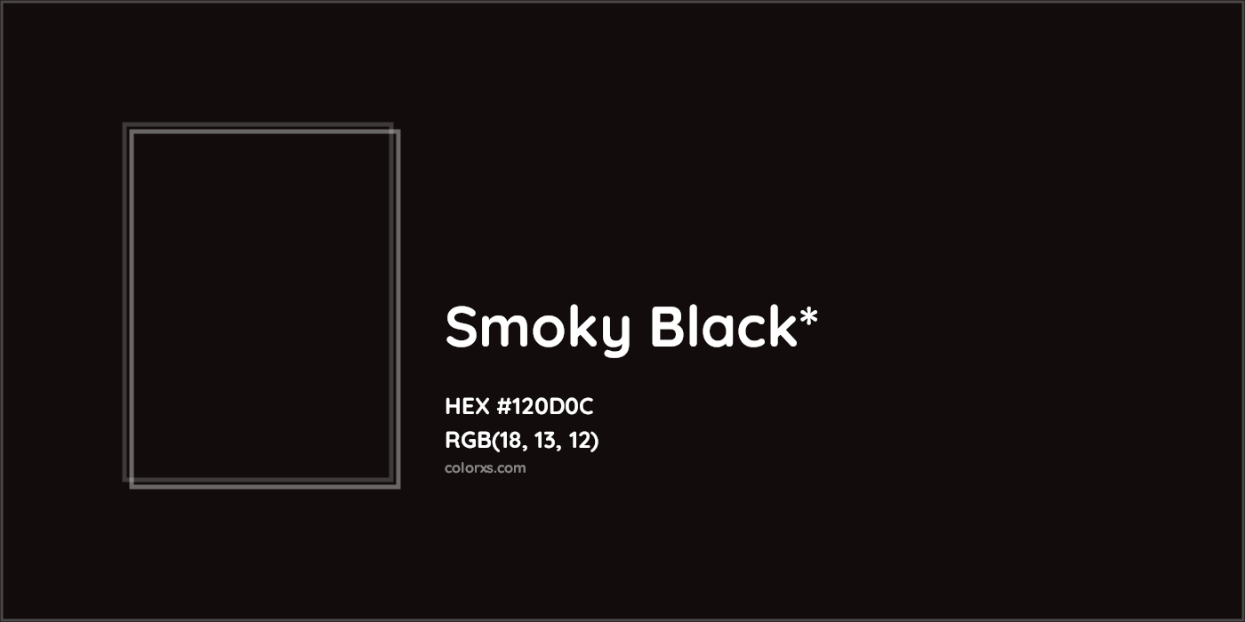 HEX #120D0C Color Name, Color Code, Palettes, Similar Paints, Images