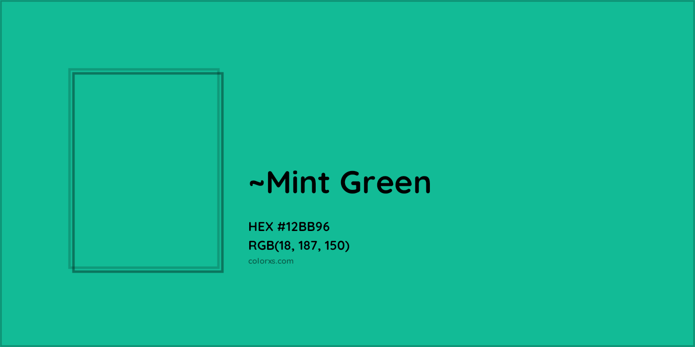 HEX #12BB96 Color Name, Color Code, Palettes, Similar Paints, Images