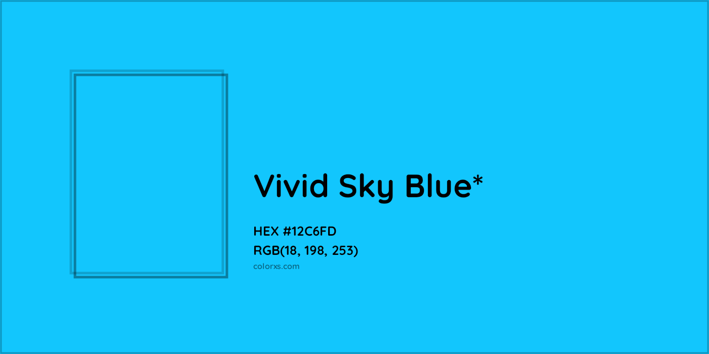 HEX #12C6FD Color Name, Color Code, Palettes, Similar Paints, Images