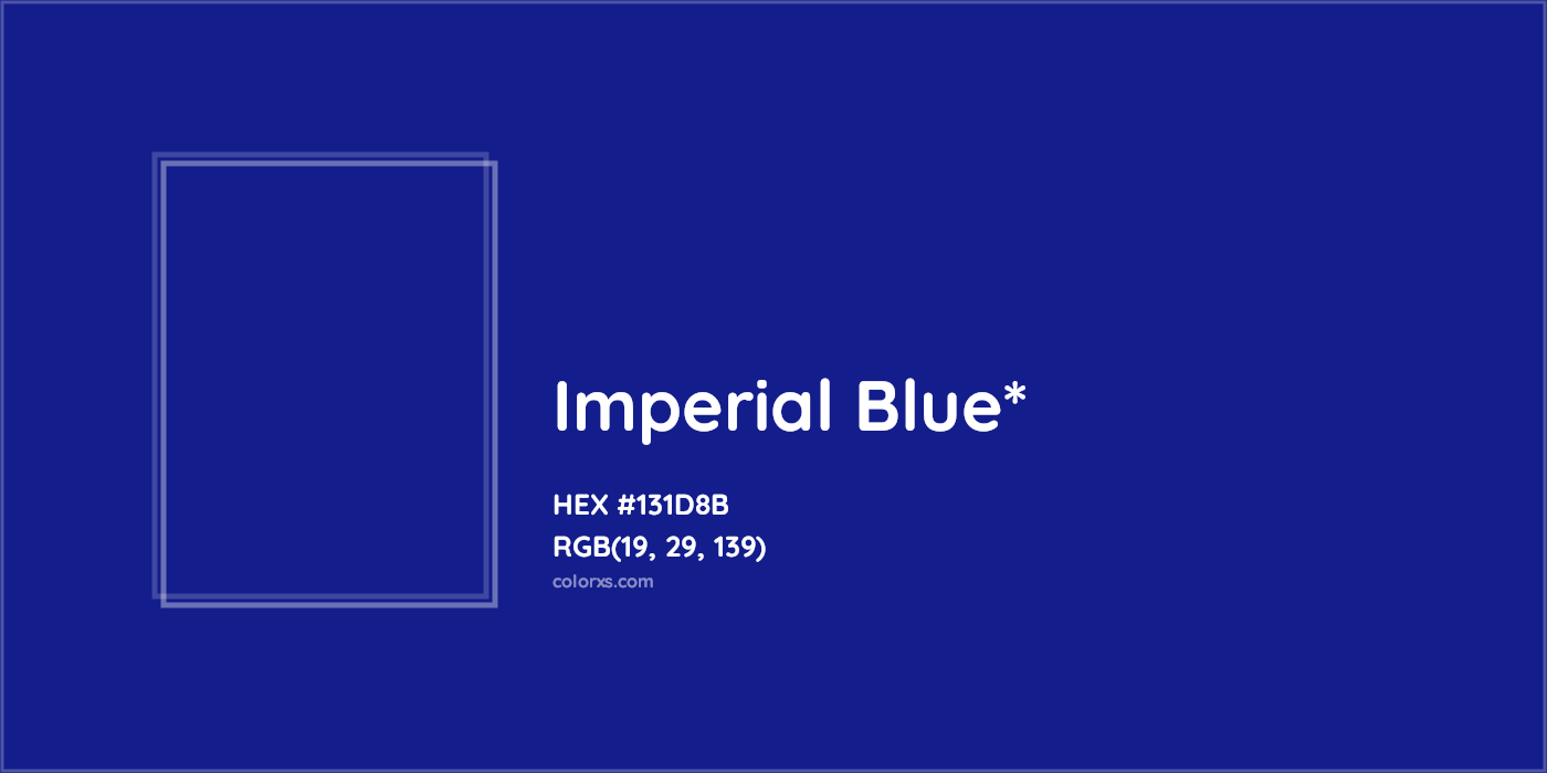 HEX #131D8B Color Name, Color Code, Palettes, Similar Paints, Images