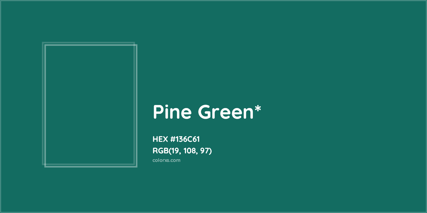 HEX #136C61 Color Name, Color Code, Palettes, Similar Paints, Images