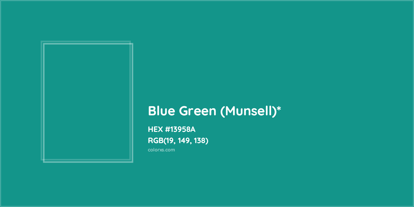 HEX #13958A Color Name, Color Code, Palettes, Similar Paints, Images