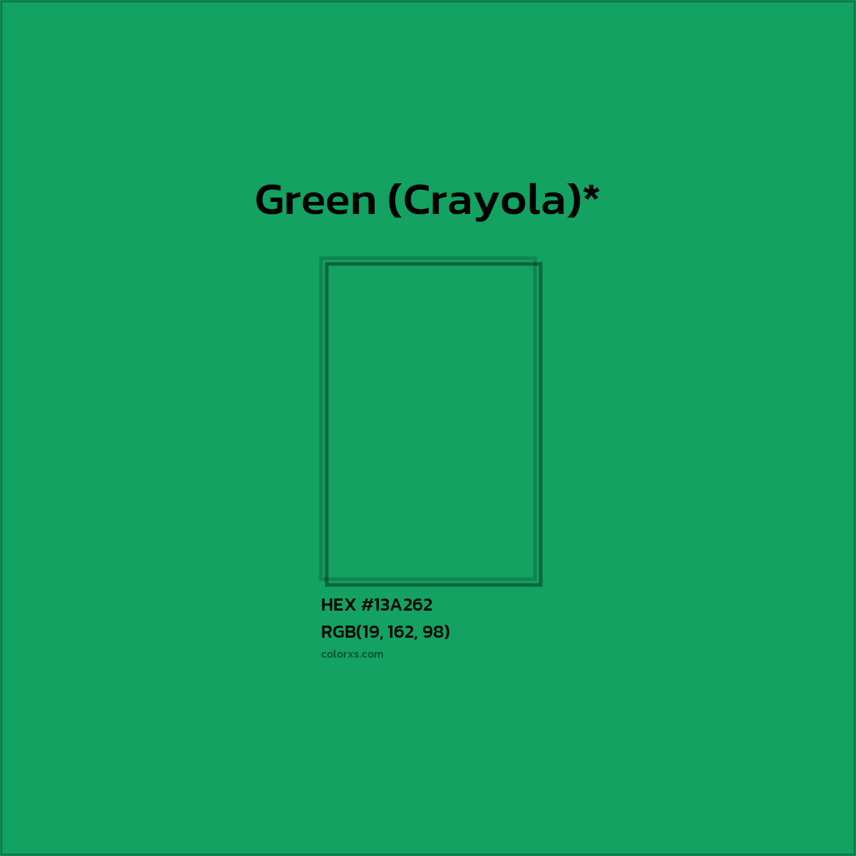 HEX #13A262 Color Name, Color Code, Palettes, Similar Paints, Images