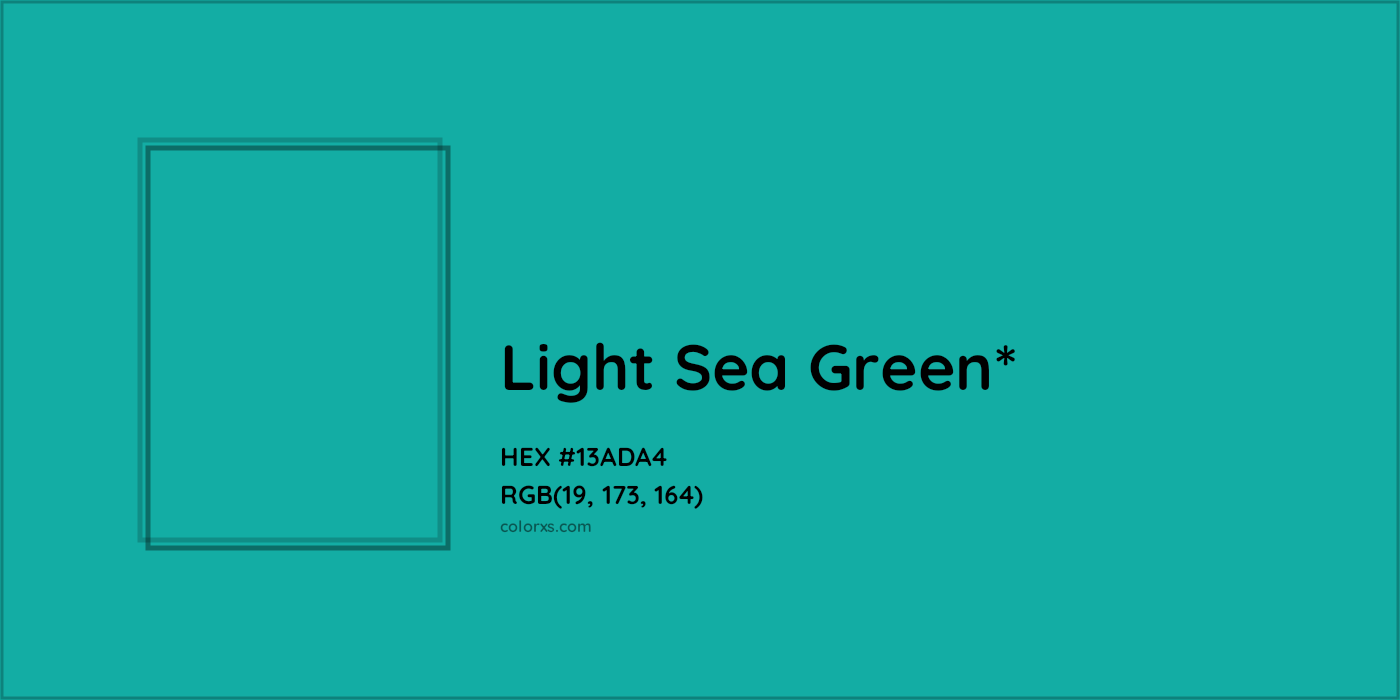 HEX #13ADA4 Color Name, Color Code, Palettes, Similar Paints, Images