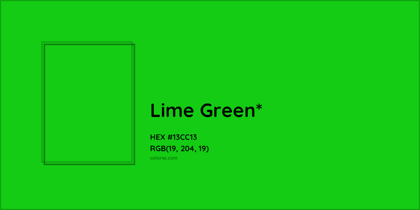HEX #13CC13 Color Name, Color Code, Palettes, Similar Paints, Images