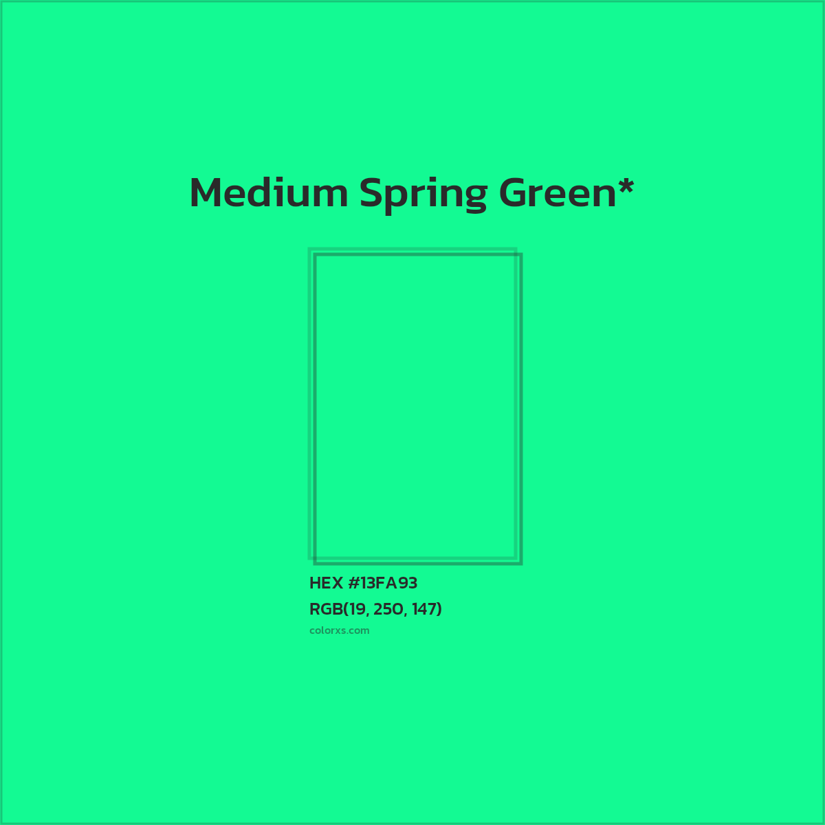 HEX #13FA93 Color Name, Color Code, Palettes, Similar Paints, Images