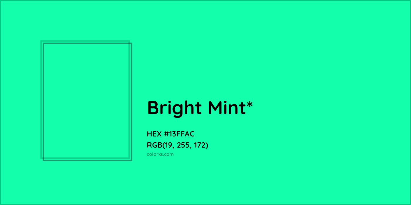 HEX #13FFAC Color Name, Color Code, Palettes, Similar Paints, Images