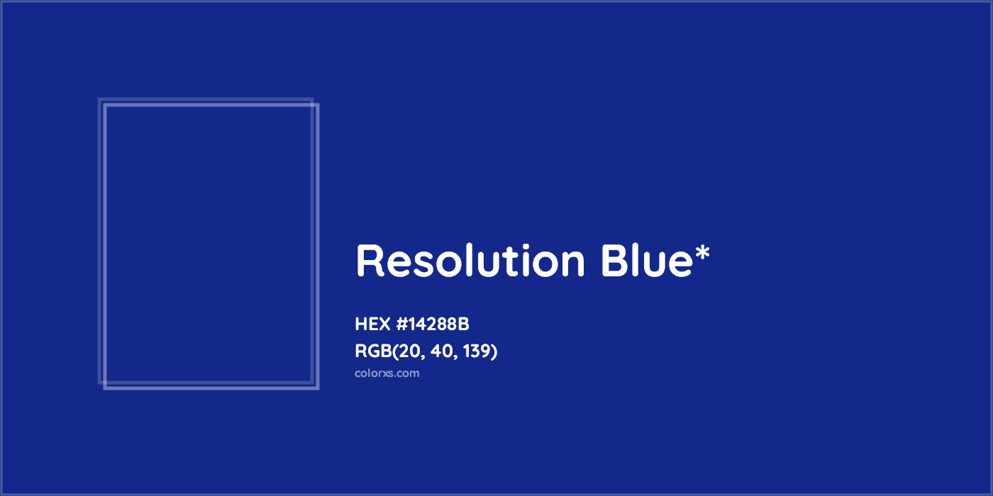 HEX #14288B Color Name, Color Code, Palettes, Similar Paints, Images
