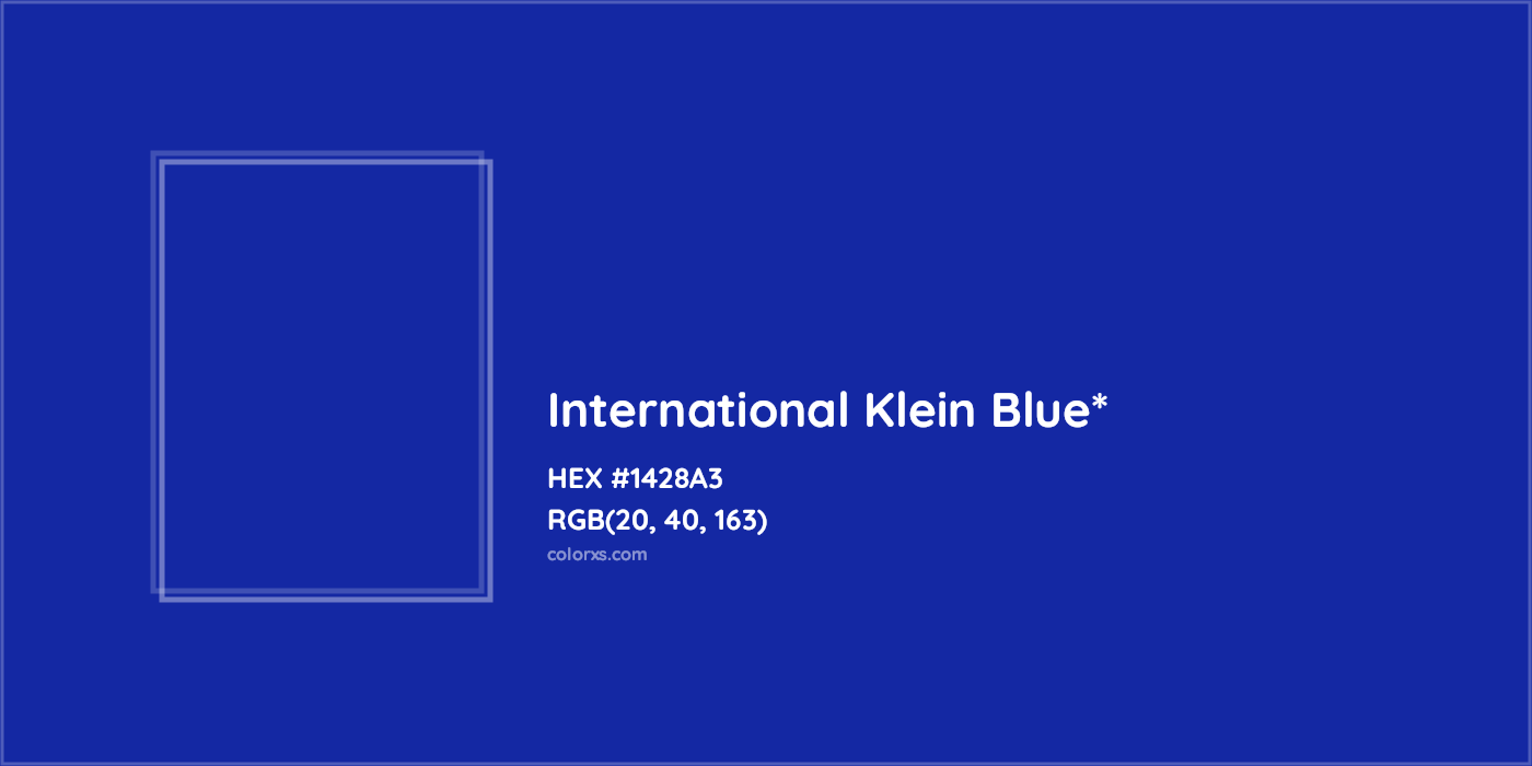 HEX #1428A3 Color Name, Color Code, Palettes, Similar Paints, Images