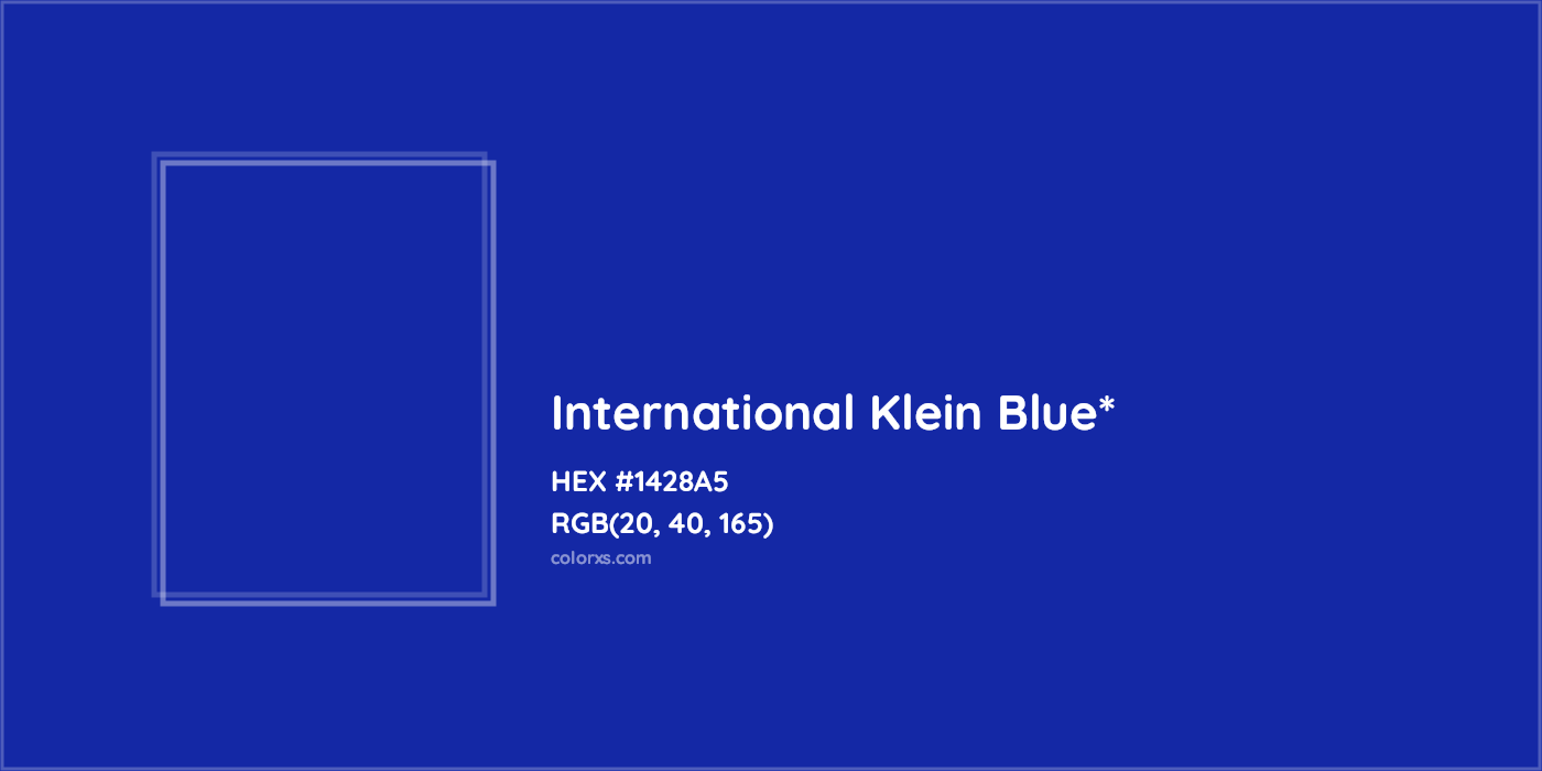 HEX #1428A5 Color Name, Color Code, Palettes, Similar Paints, Images