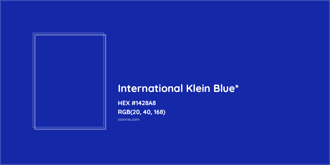 HEX #1428A8 Color Name, Color Code, Palettes, Similar Paints, Images