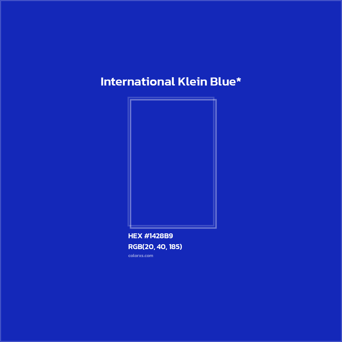 HEX #1428B9 Color Name, Color Code, Palettes, Similar Paints, Images