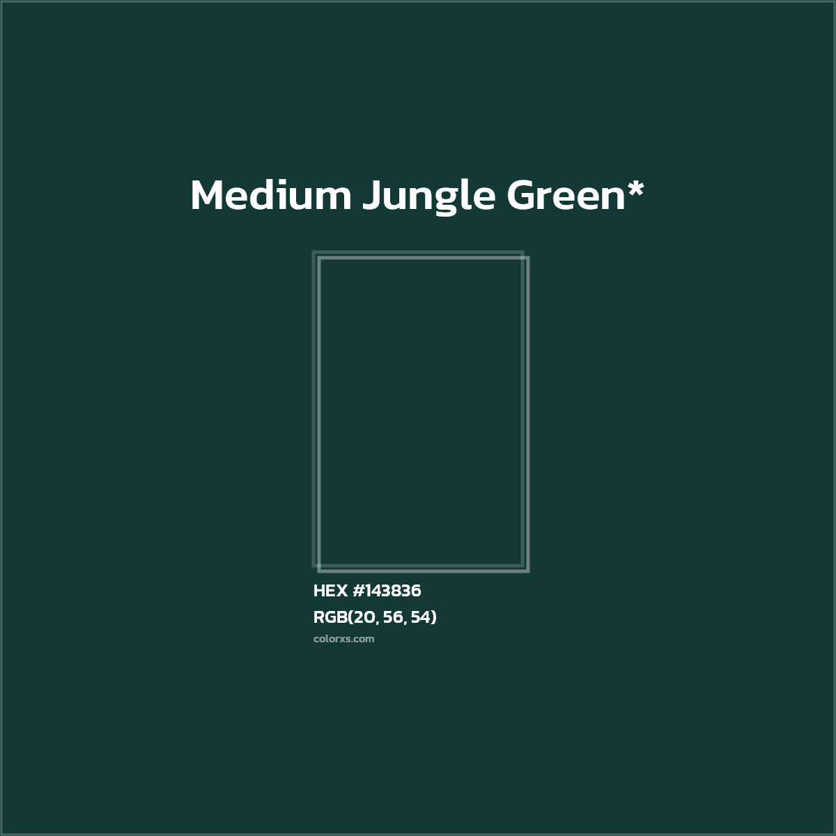 HEX #143836 Color Name, Color Code, Palettes, Similar Paints, Images