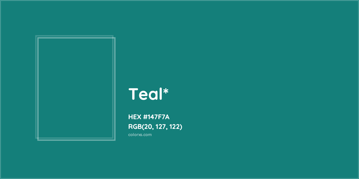 HEX #147F7A Color Name, Color Code, Palettes, Similar Paints, Images