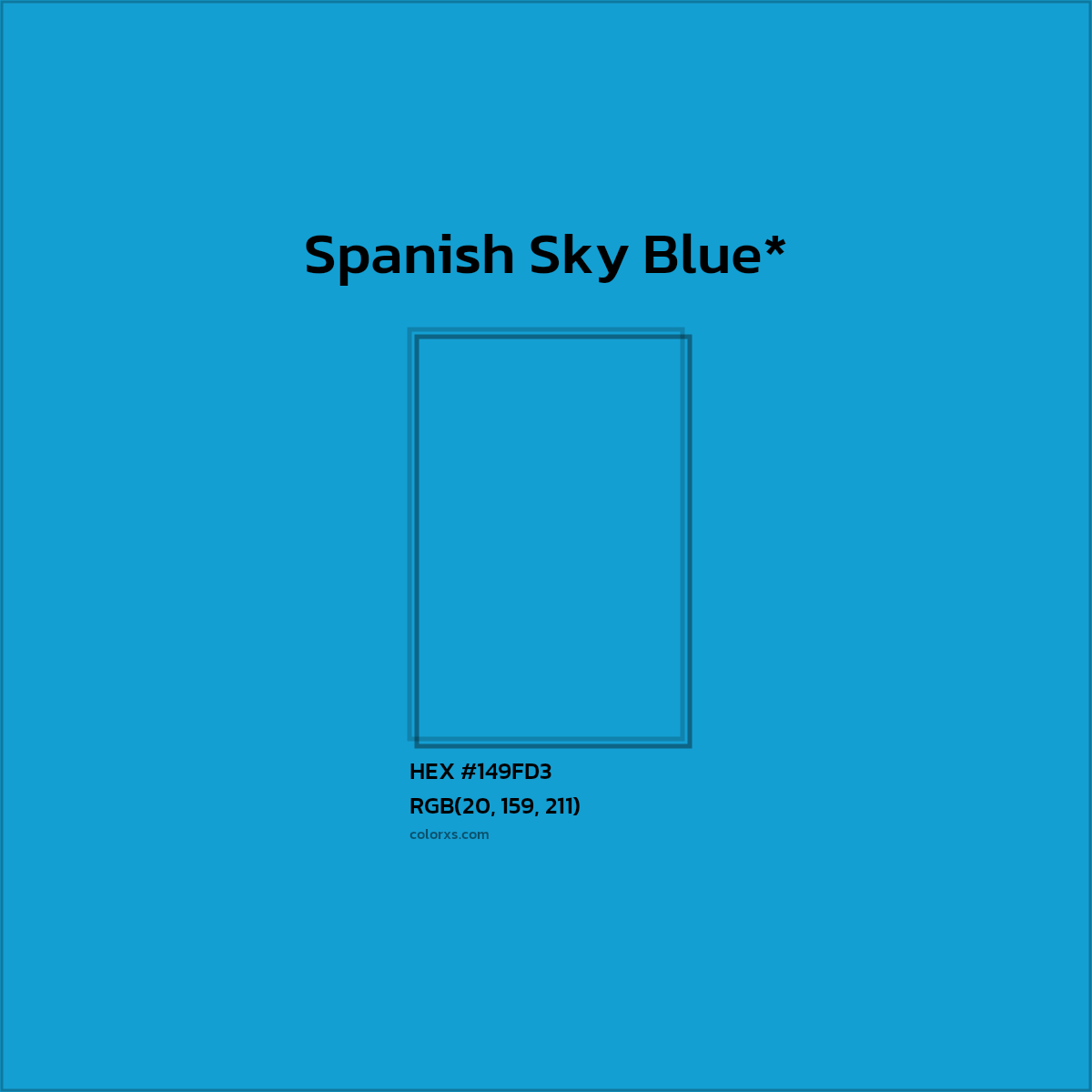 HEX #149FD3 Color Name, Color Code, Palettes, Similar Paints, Images
