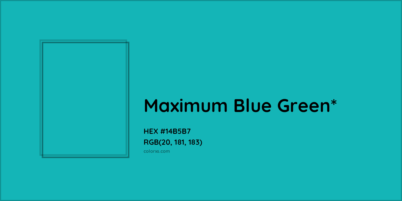 HEX #14B5B7 Color Name, Color Code, Palettes, Similar Paints, Images