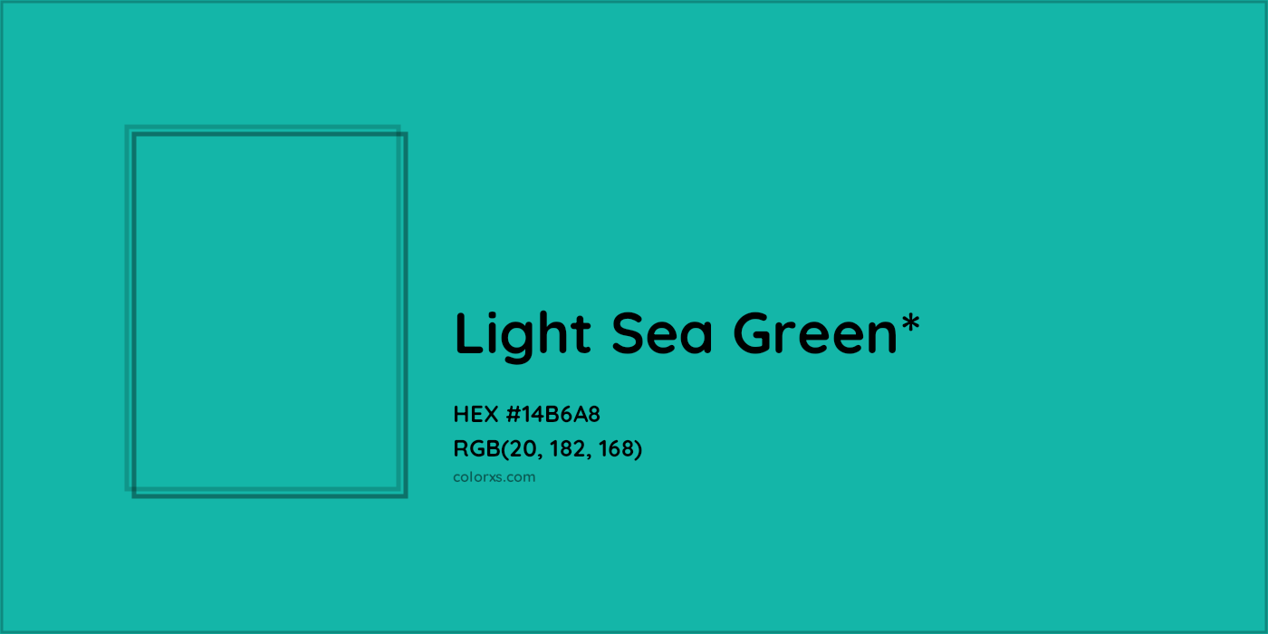 HEX #14B6A8 Color Name, Color Code, Palettes, Similar Paints, Images
