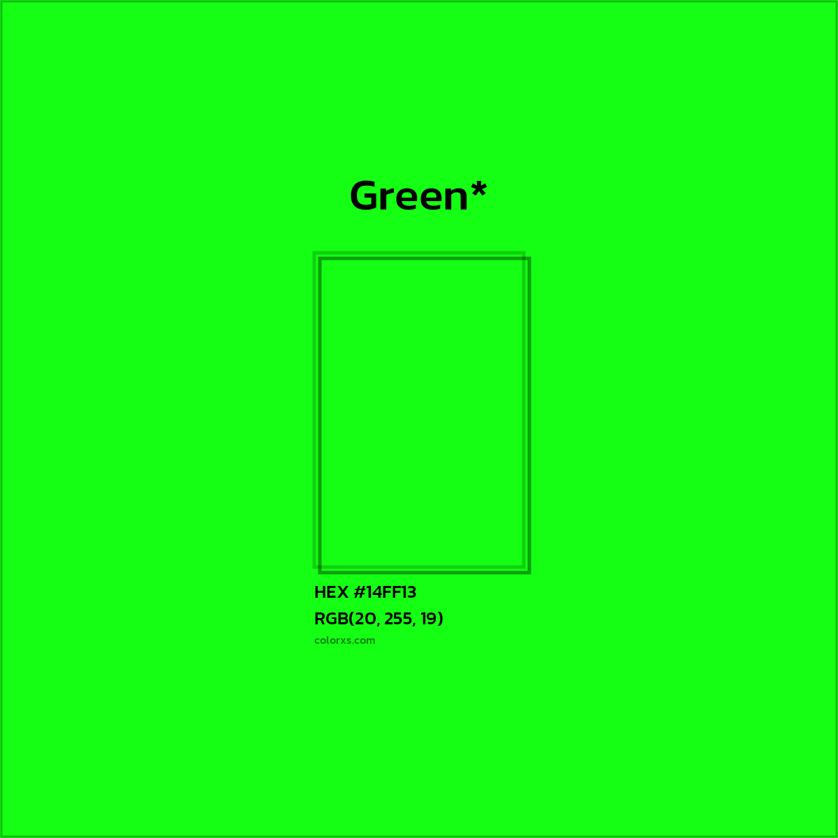 HEX #14FF13 Color Name, Color Code, Palettes, Similar Paints, Images
