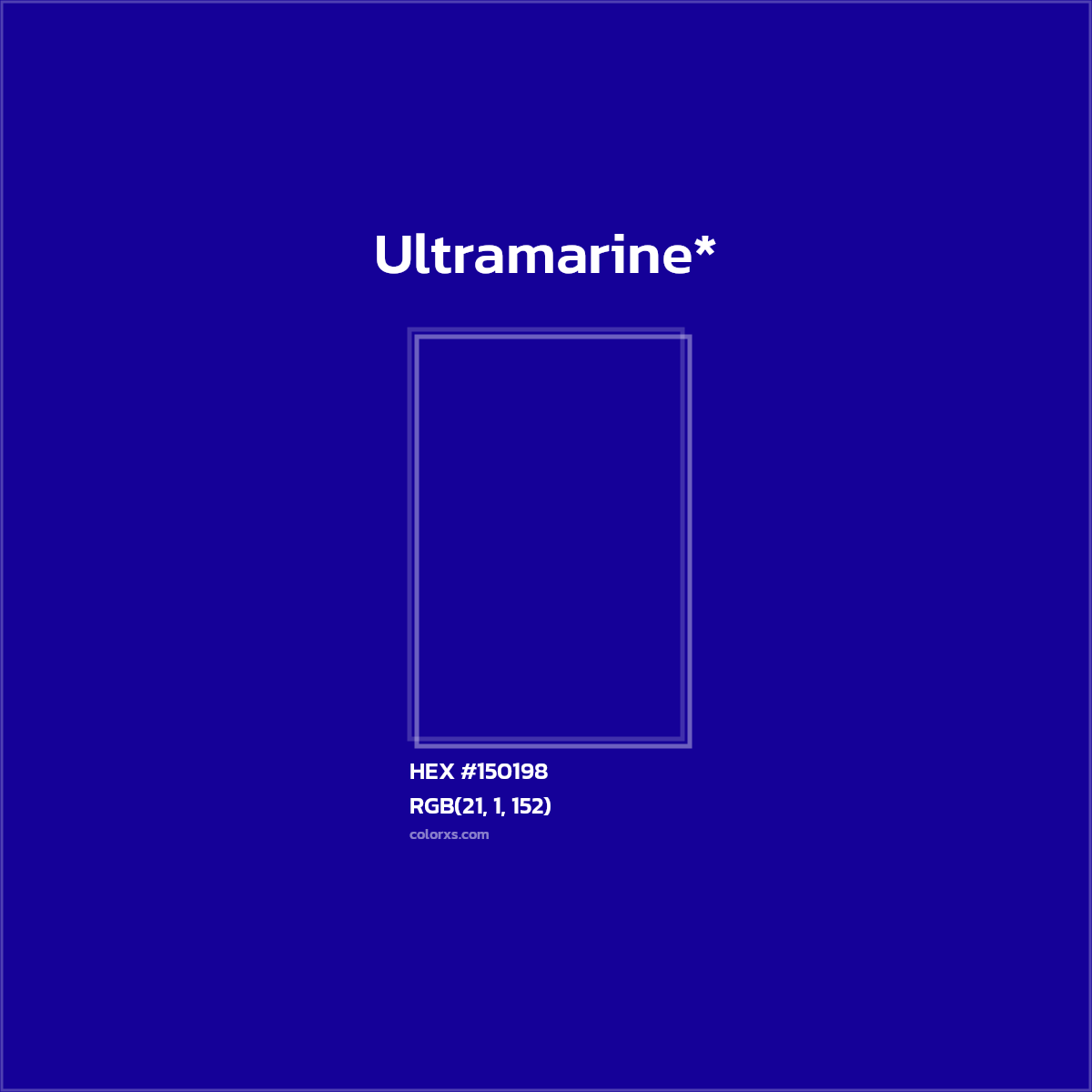 HEX #150198 Color Name, Color Code, Palettes, Similar Paints, Images