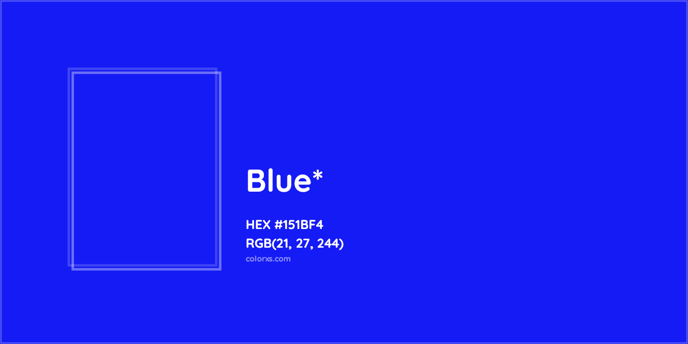 HEX #151BF4 Color Name, Color Code, Palettes, Similar Paints, Images
